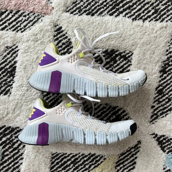 Nike Shoes - Nike Free Metcon 4 - Size 7.5 (Women's) - white, wild berry, yellow